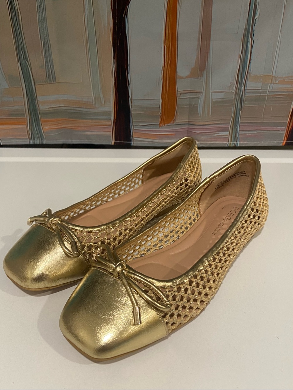BCB Generation Gold Woven Bow Ballet Flats